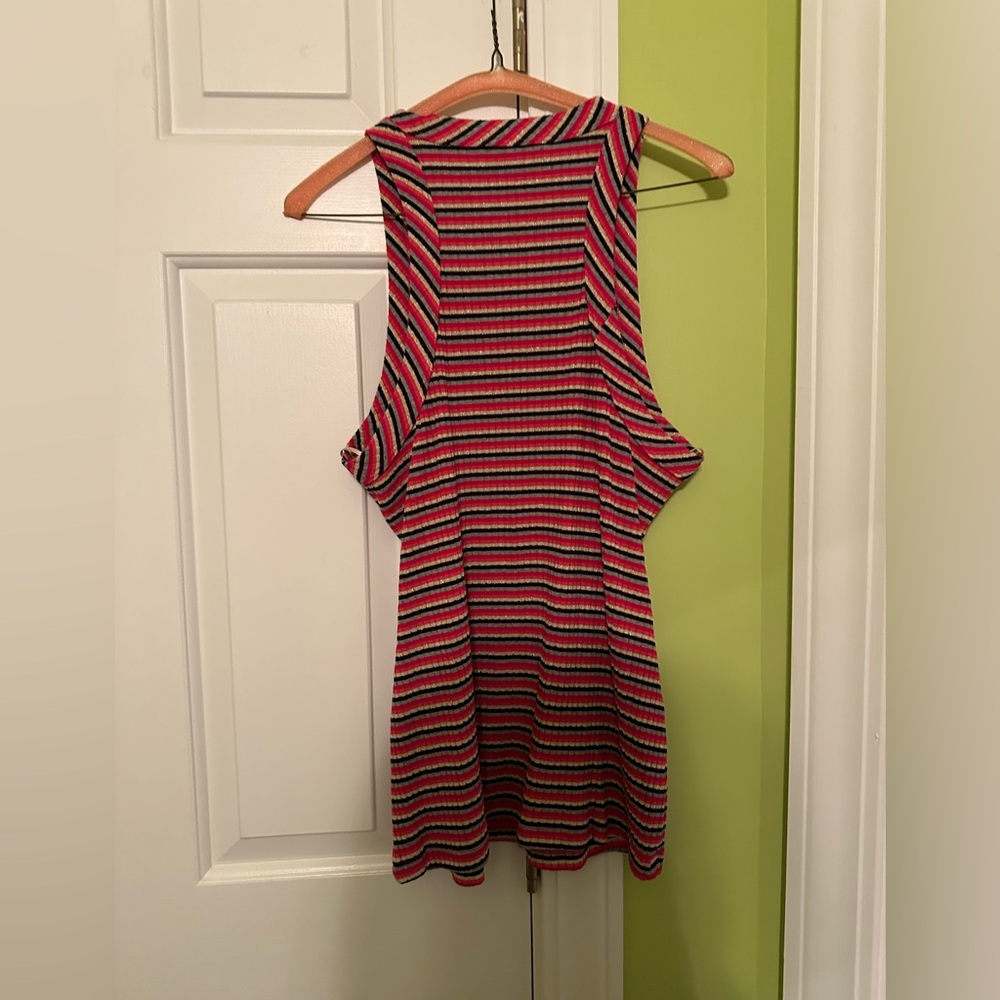 EUC Trina Turk Continental Racerback Striped Tank Top Size XL - Picture 4 of 7